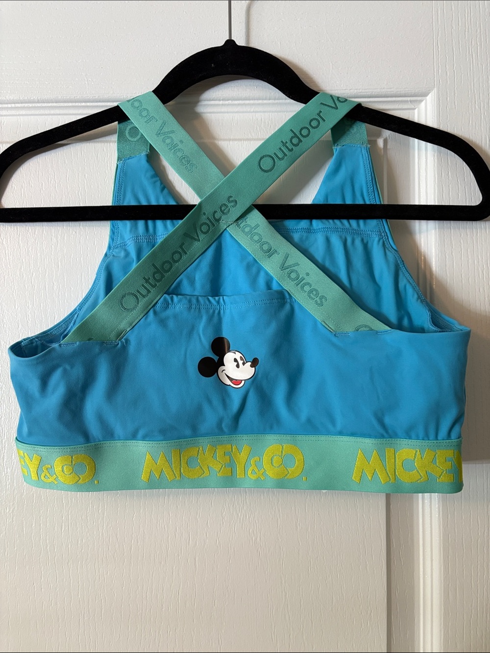 Outdoor Voices x Disney Blue & Teal Mickey Sports Bra Size M/L Excellent
